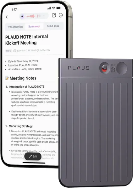 Диктофон Plaud Note с ChatGPT, черный