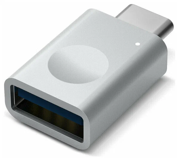 Адаптер Elago USB-C to USB-A Micro Aluminium LED, серебристый
